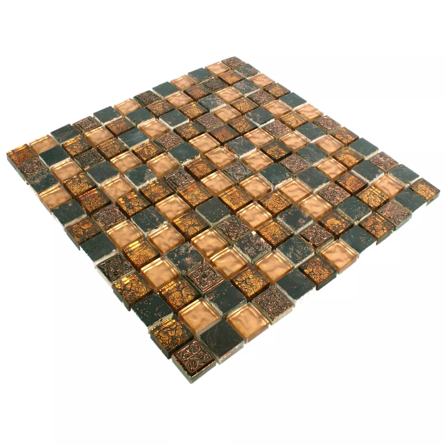 Mozaik Csempe Üveg Természetes Kő Maya Brown