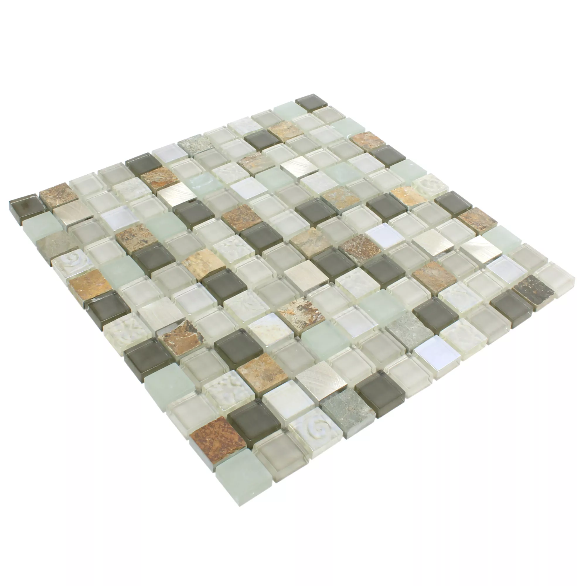 Mozaik Csempe Természetes Kő Üveg Fém Mix Lockhart