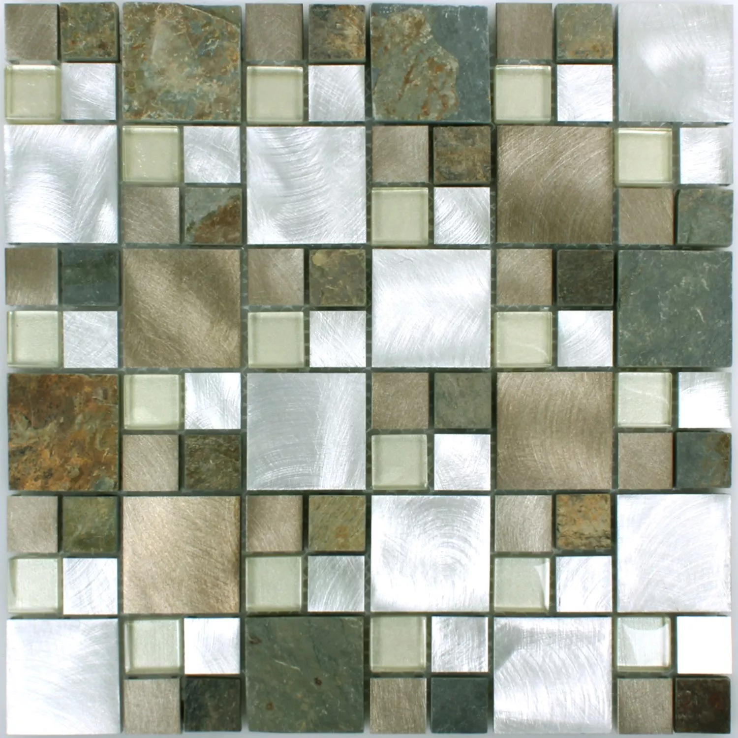 Mozaika Kamień Naturalny Szkło Aluminium Banzai