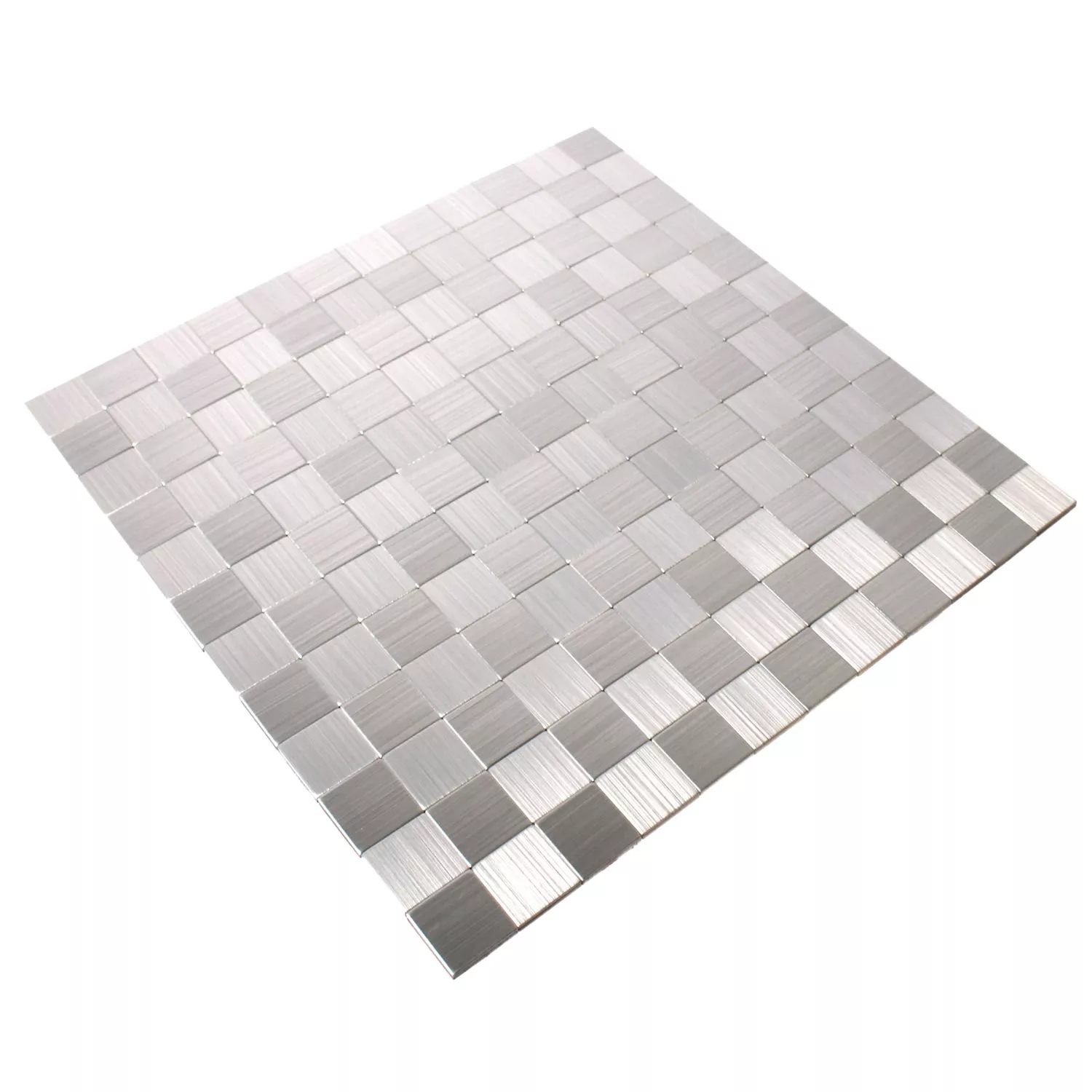 Azulejo Mosaico Metal Autoadesivo Mikros Prata Quadrada 25