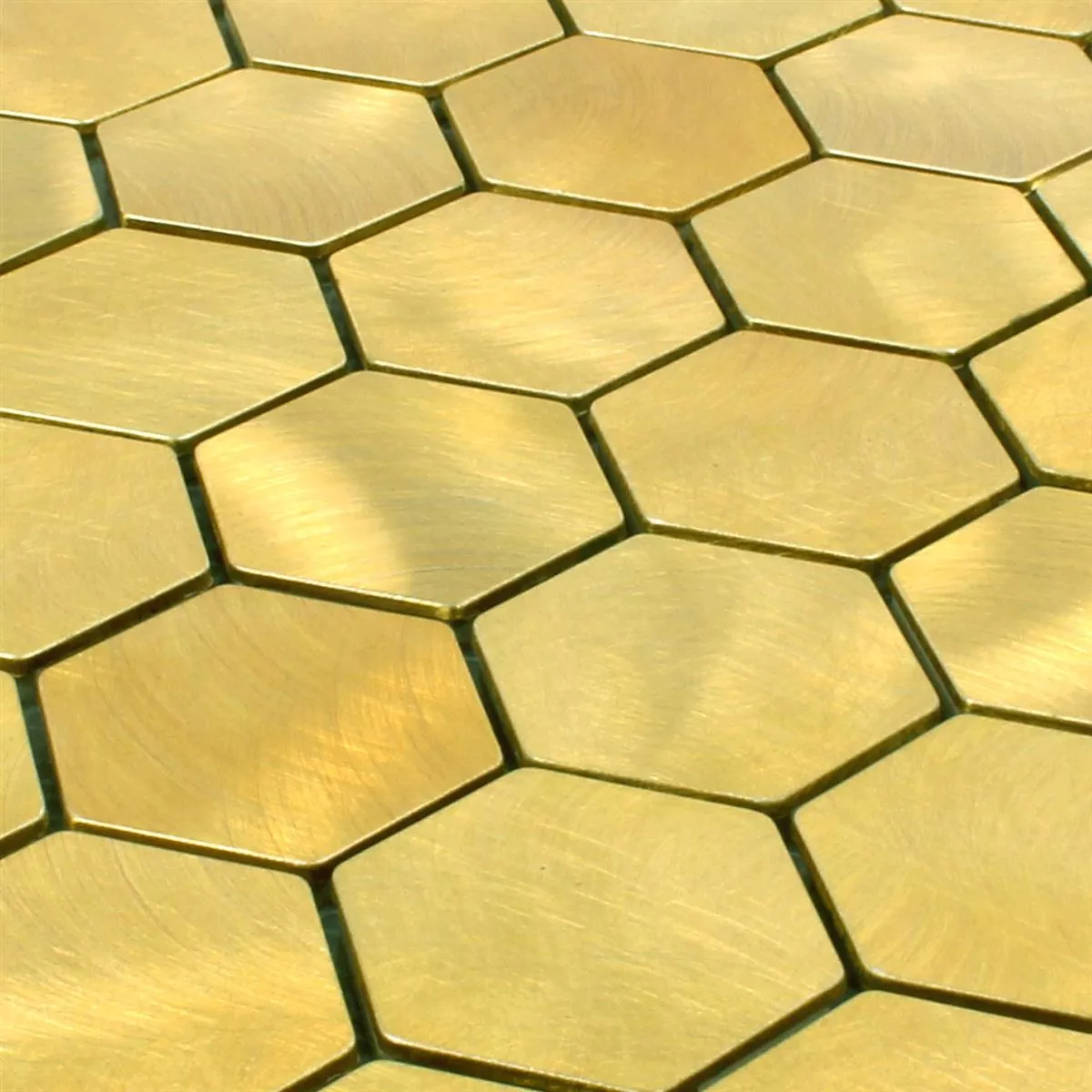 Mozaika Aluminium Manhatten Sześciokąt Złoto