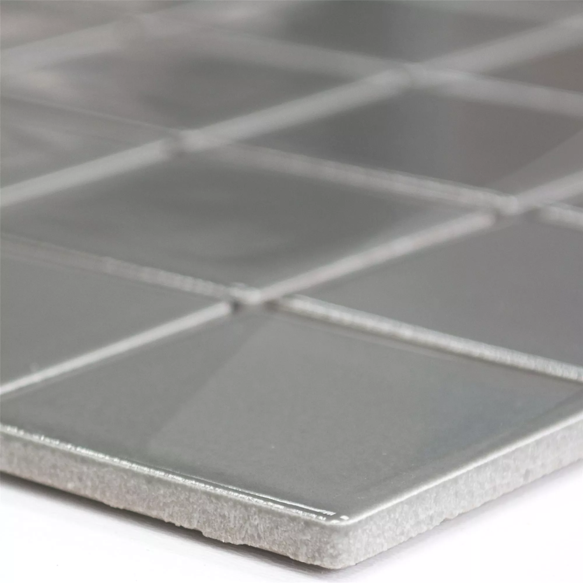 Ceramic Mosaic Tiles Adrian Grey Glossy Square 48 Ceramic Mosaic Tiles Adrian Grey Glossy Square 48