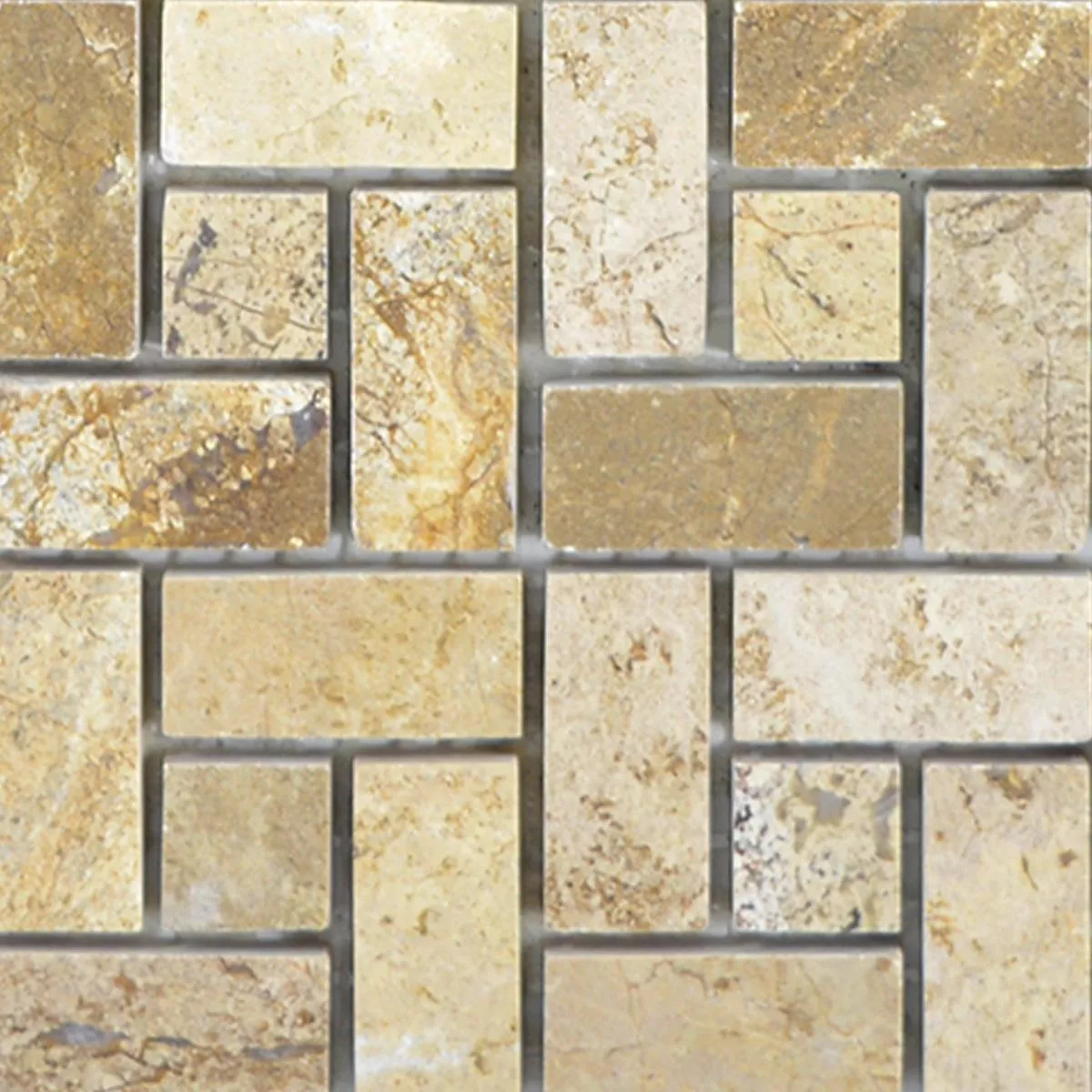 Campione Pietra Naturale Marmo Mosaico Umay Marrone Beige