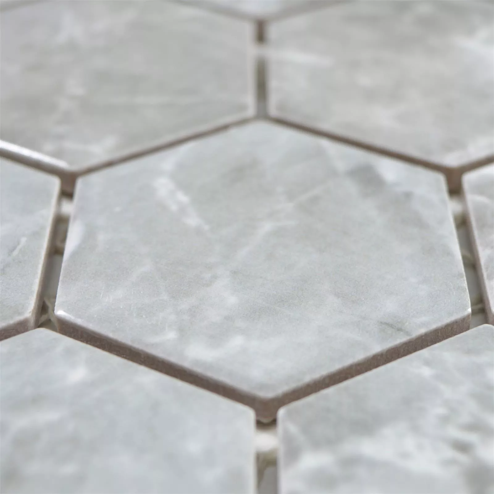 Ceramic Mosaic Mozart Hexagon Grey Glossy