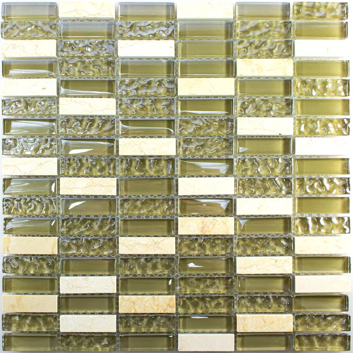 Mønster fra Glass Naturstein Mosaikkfliser Mantra Beige