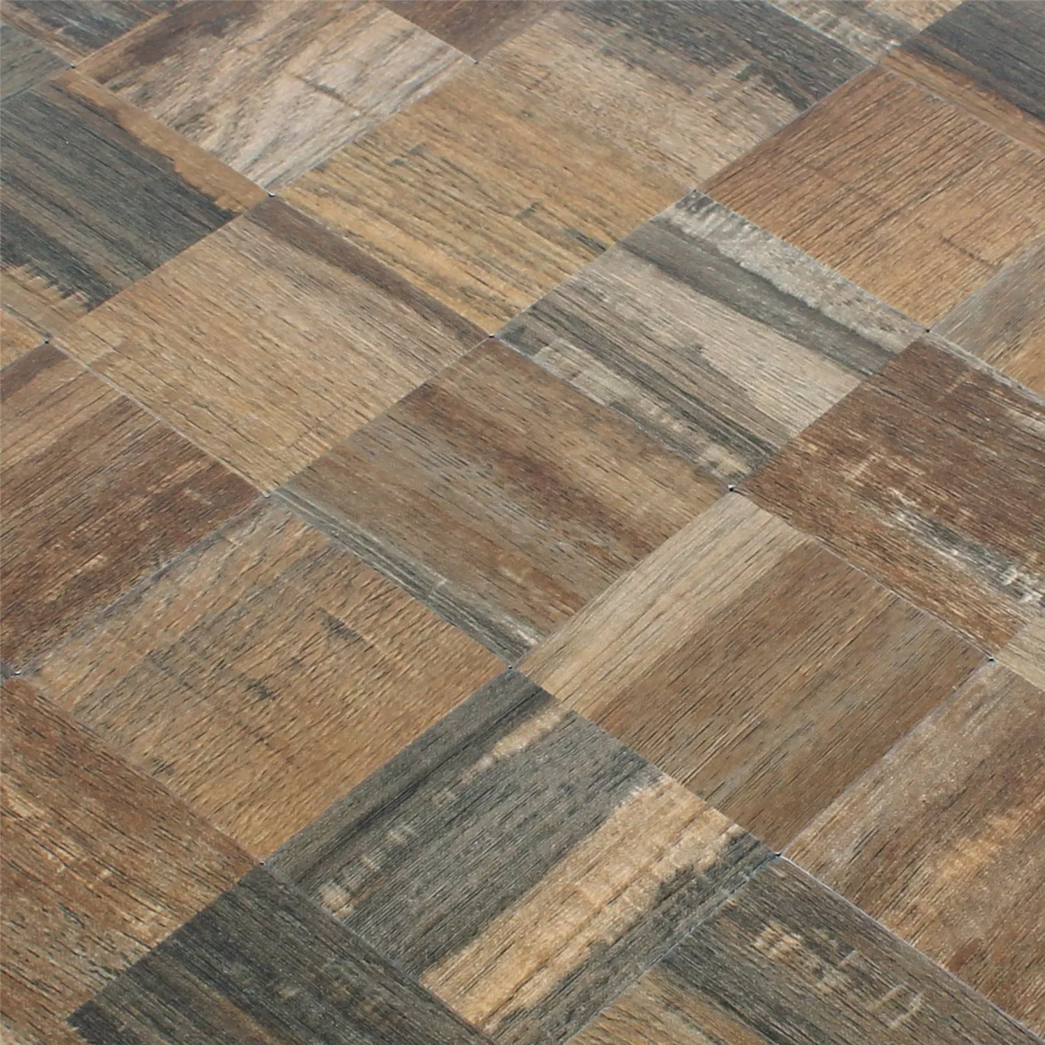 Próbka Mozaika Wygląd Drewna Metal Samoprzylepny Reynosa Brązowy