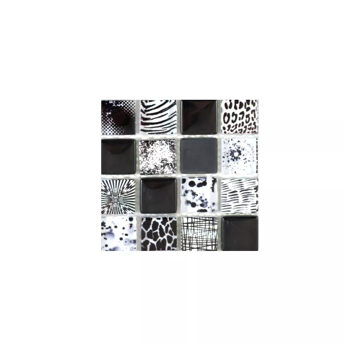 Model din Mozaic De Sticlă Gresie Cornelia Optica Retro Negru