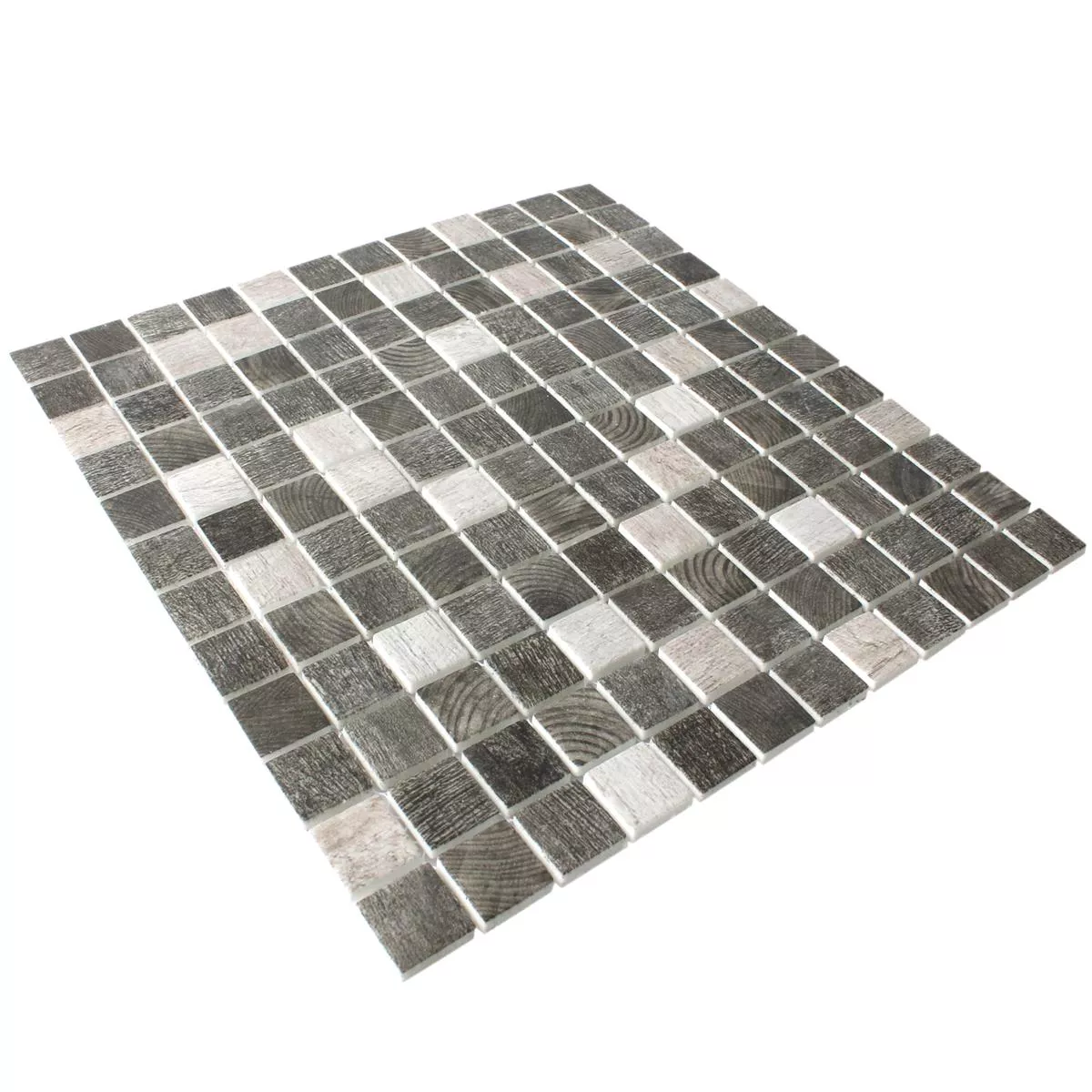 Mosaic Tiles Glass Valetta Wood Structure Grey