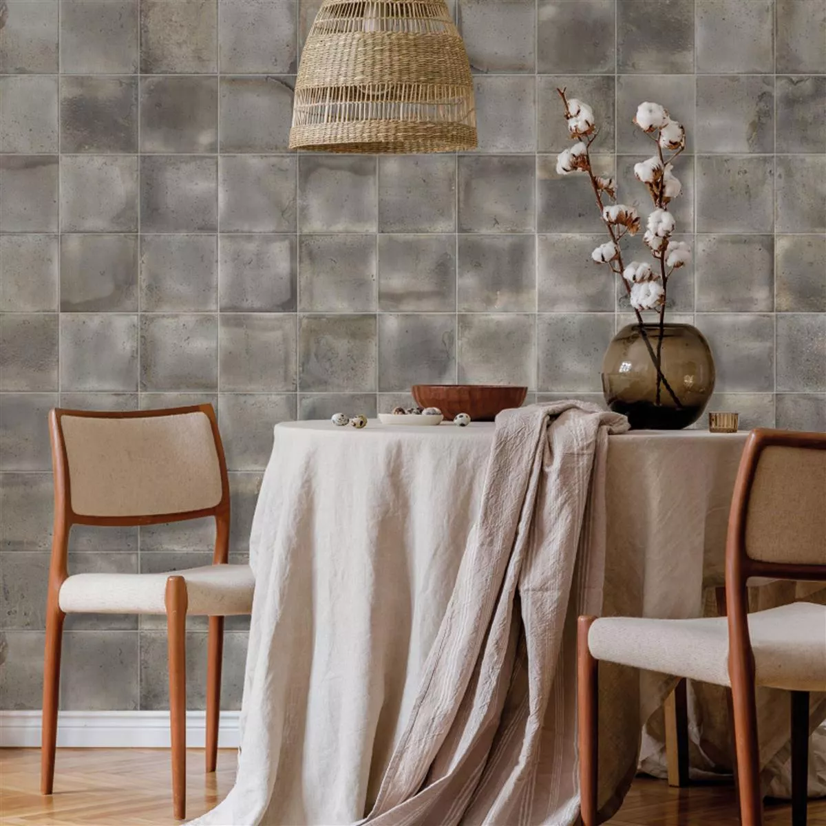 Wall Tiles Kiowa Glossy Waved 15x15cm Grey