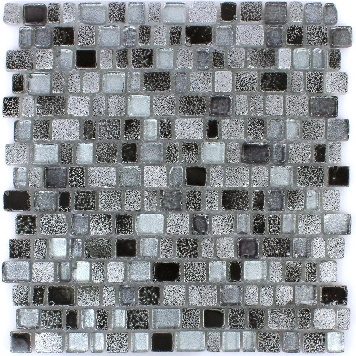 Prøve Mosaik Fliser Glas Roxy Sort Sølv