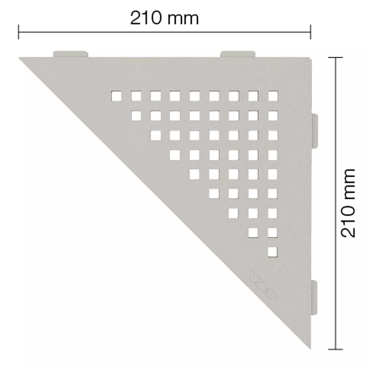 Fali polc zuhanypolc Schlüter háromszög 21x21cm négyzet bézs
