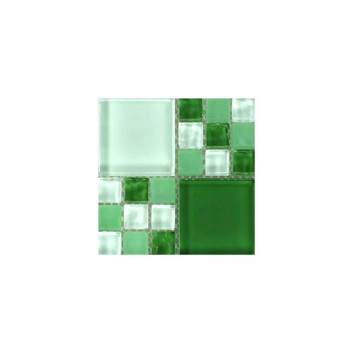 Sample Mozaïektegel Glas Kristal Groen Mix