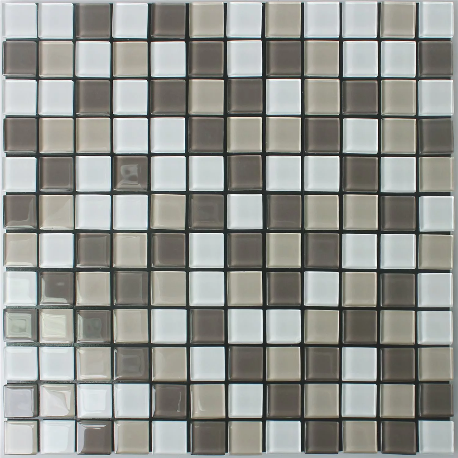 Mønster fra Mosaikkfliser Selvklebende Glass Benedict Beige Brun