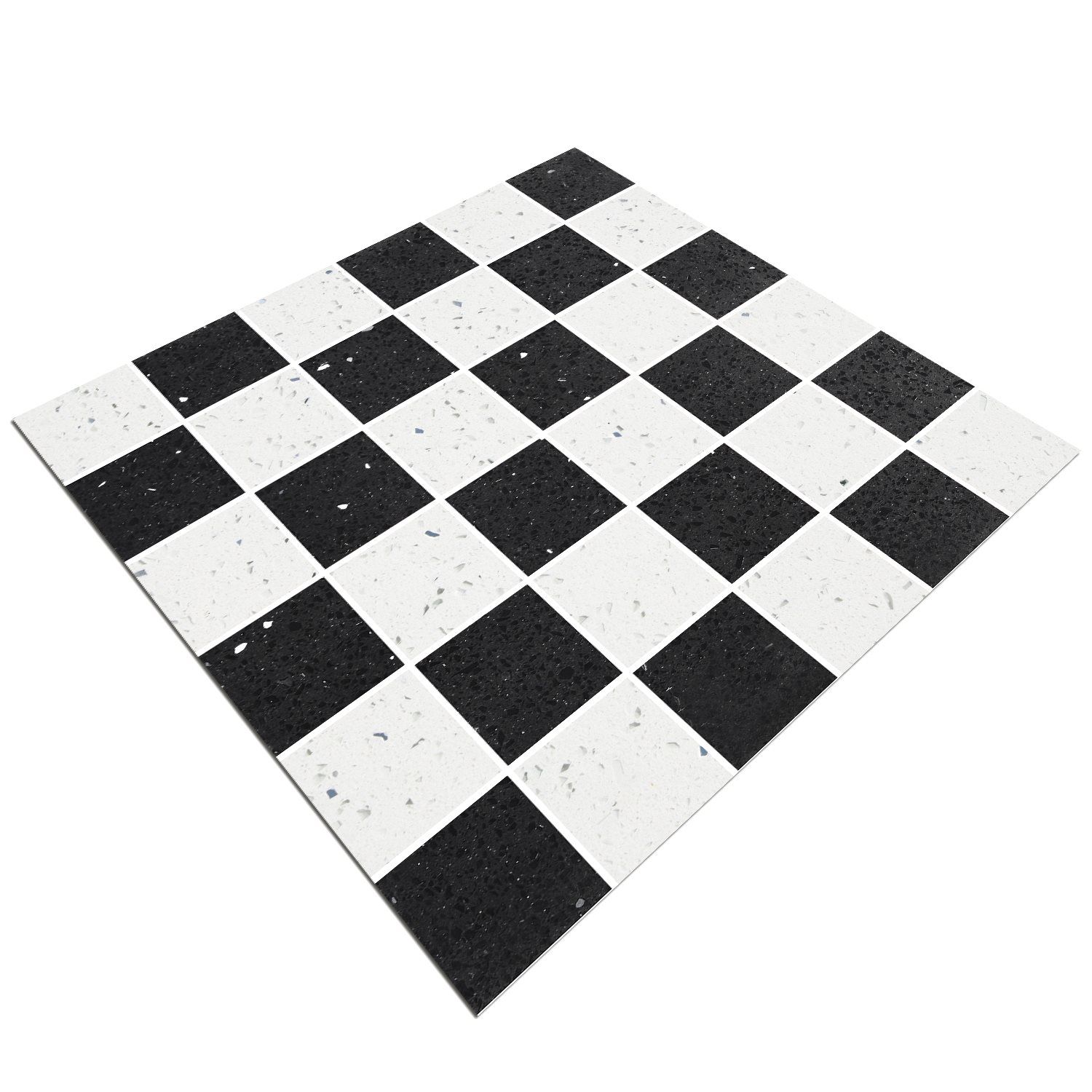 Mosaic Tiles Quartz Composite Black White