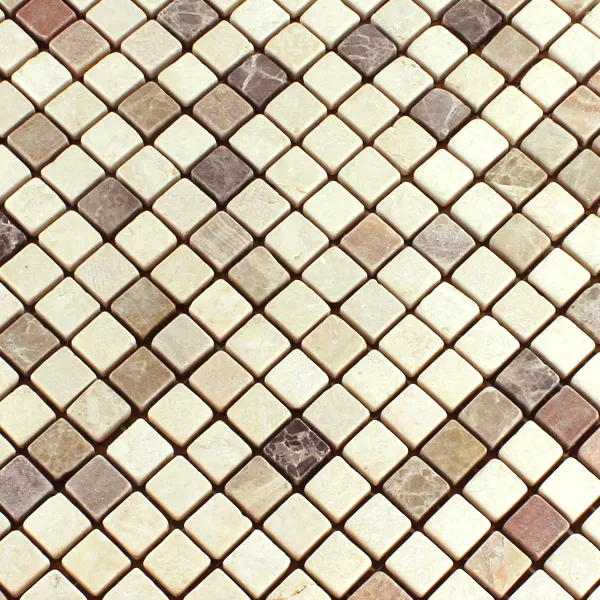 Muster von Mosaikfliesen Marmor Beige Mix 