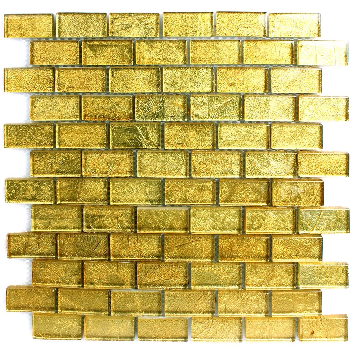 Mosaic Tiles Glass Gold 23x48x8mm
