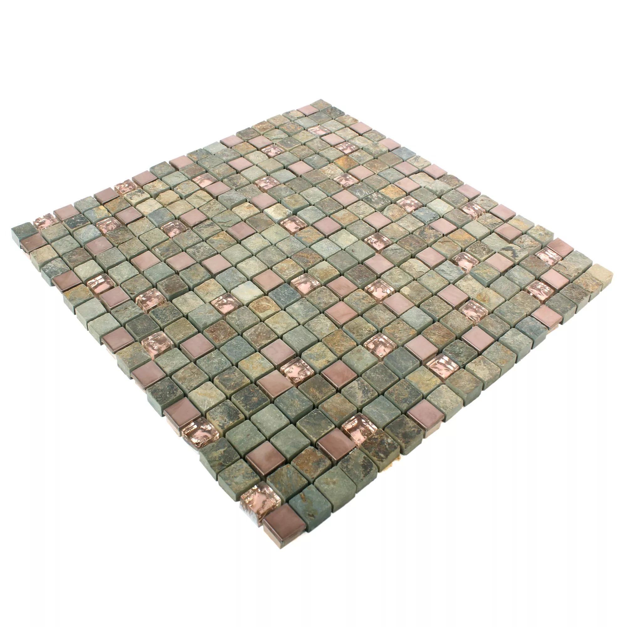 Sample Glass Natural Stone Mosaic Tiles Dolomiti Multicolor