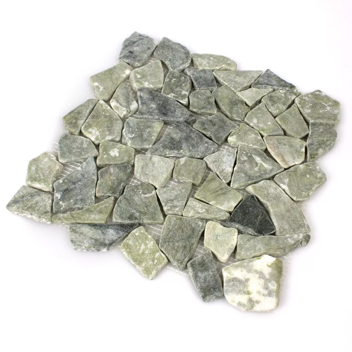 Mosaic Tiles Broken Marble Grey Green