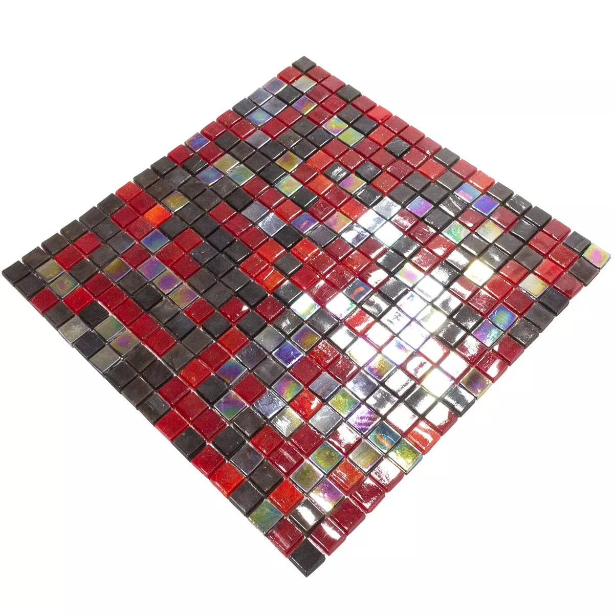 Mozaiki Szklana Płytki Salsa Czerwone Czarny