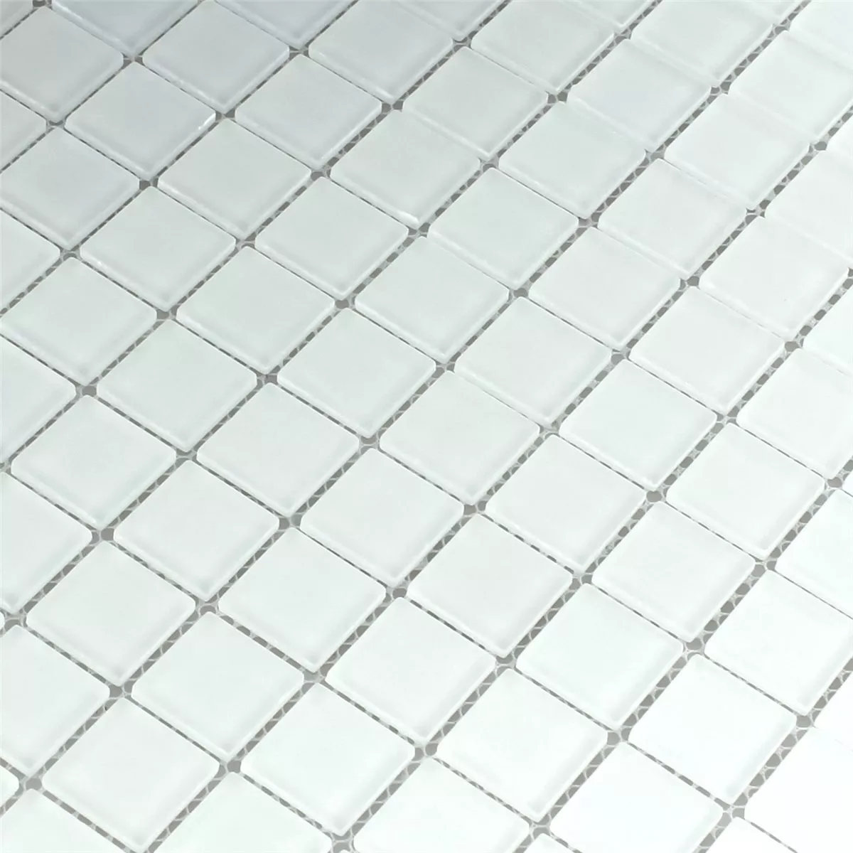 Sample Mosaic Tiles Glass White Mat Uni