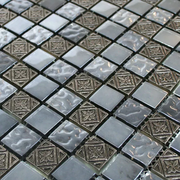 Mosaikkfliser Glass Marmor Effekt Sølv Sail