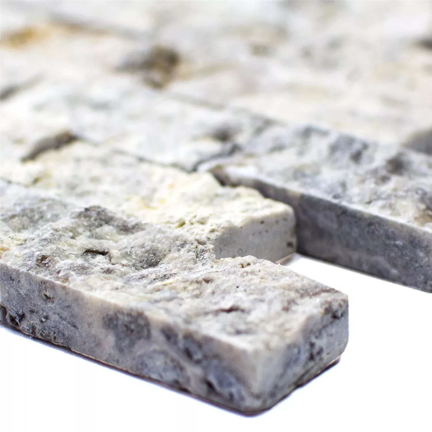 Mosaikfliesen Travertin Nestor Silber 3D Mosaikfliesen Travertin Nestor Silber 3D