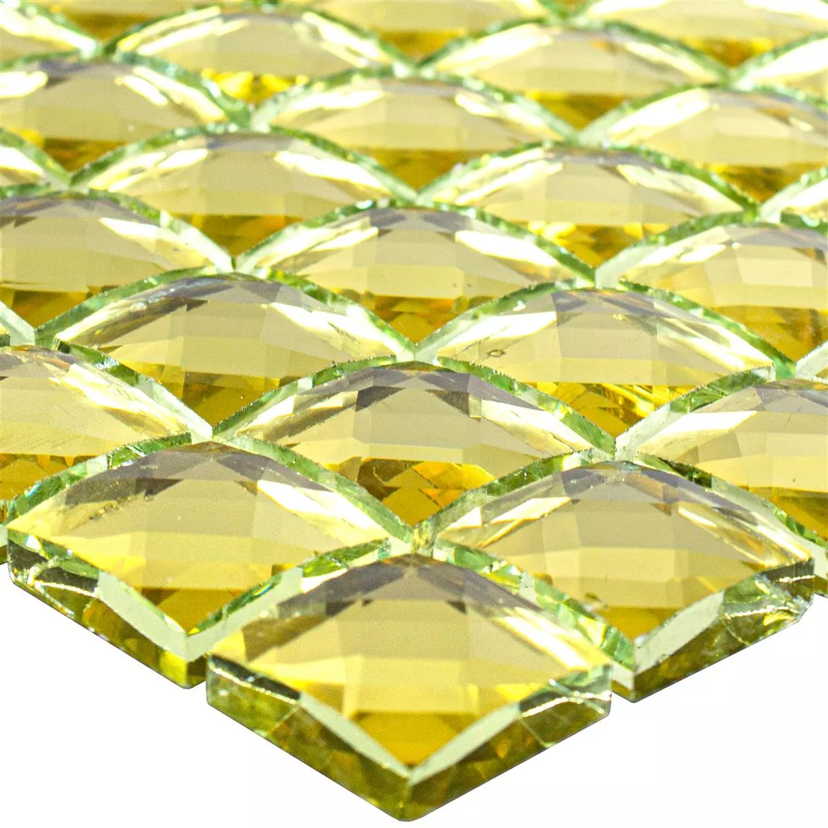 Padrão de Vidro Azulejo Mosaico Victoria Ouro Quadrada 23