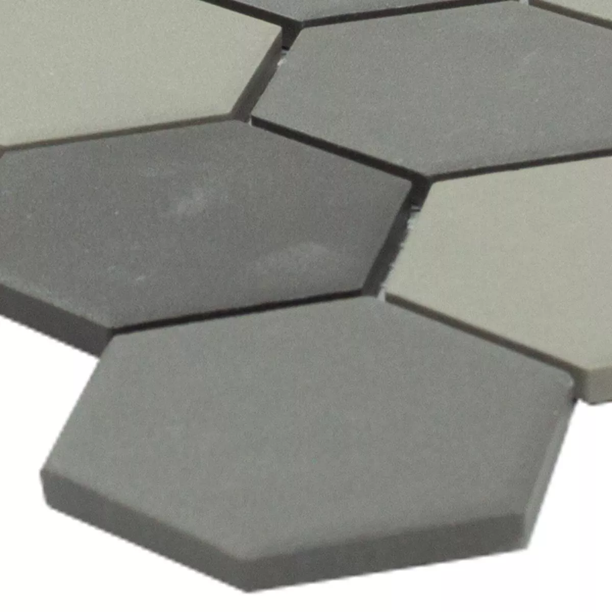 Kerarmaik Mosaikfliese Hexagon Bern Grau Schwarz