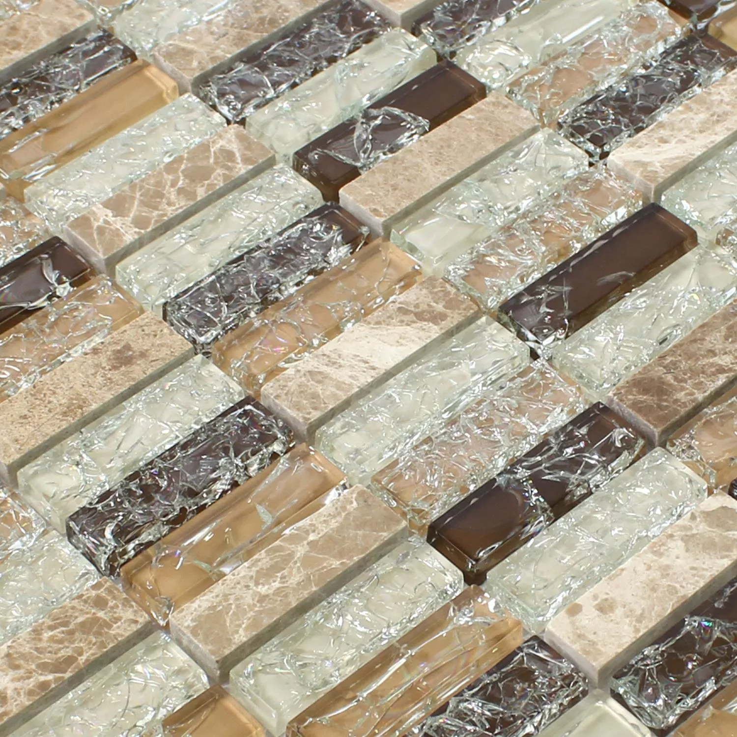 Sample Mosaic Tiles Glass Natural Stone Broken Sticks Emperador