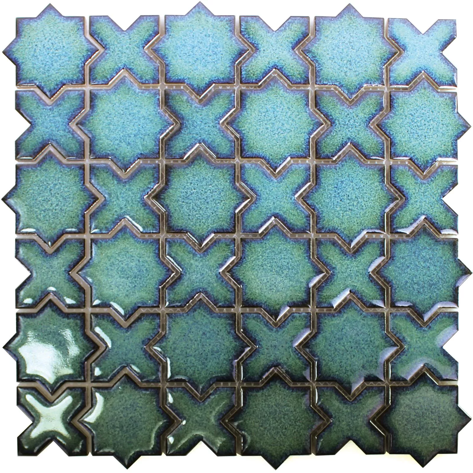 Campione Ceramica Mosaico Piastrelle Puebla Stella Blu