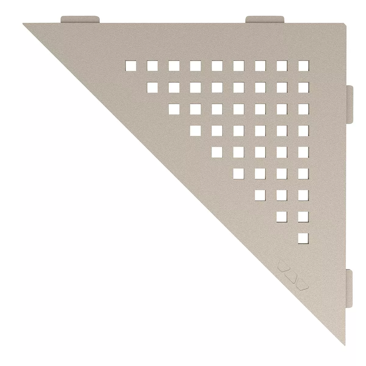 Wandplank doucheplank Schlüter driehoek 21x21cm Vierkant Crème