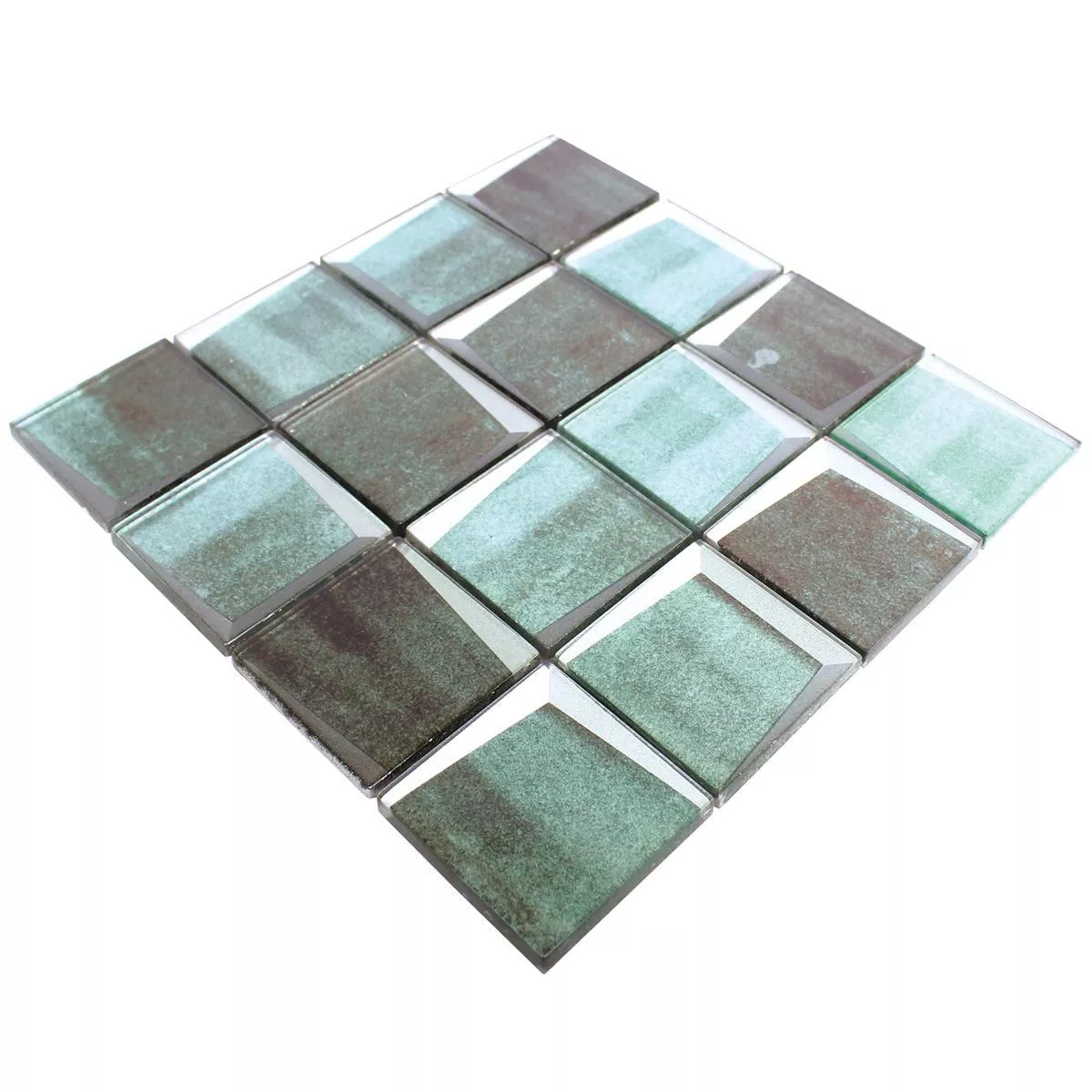 Mønster fra Glass Mosaikk 3D Optikk Leonora Grønn