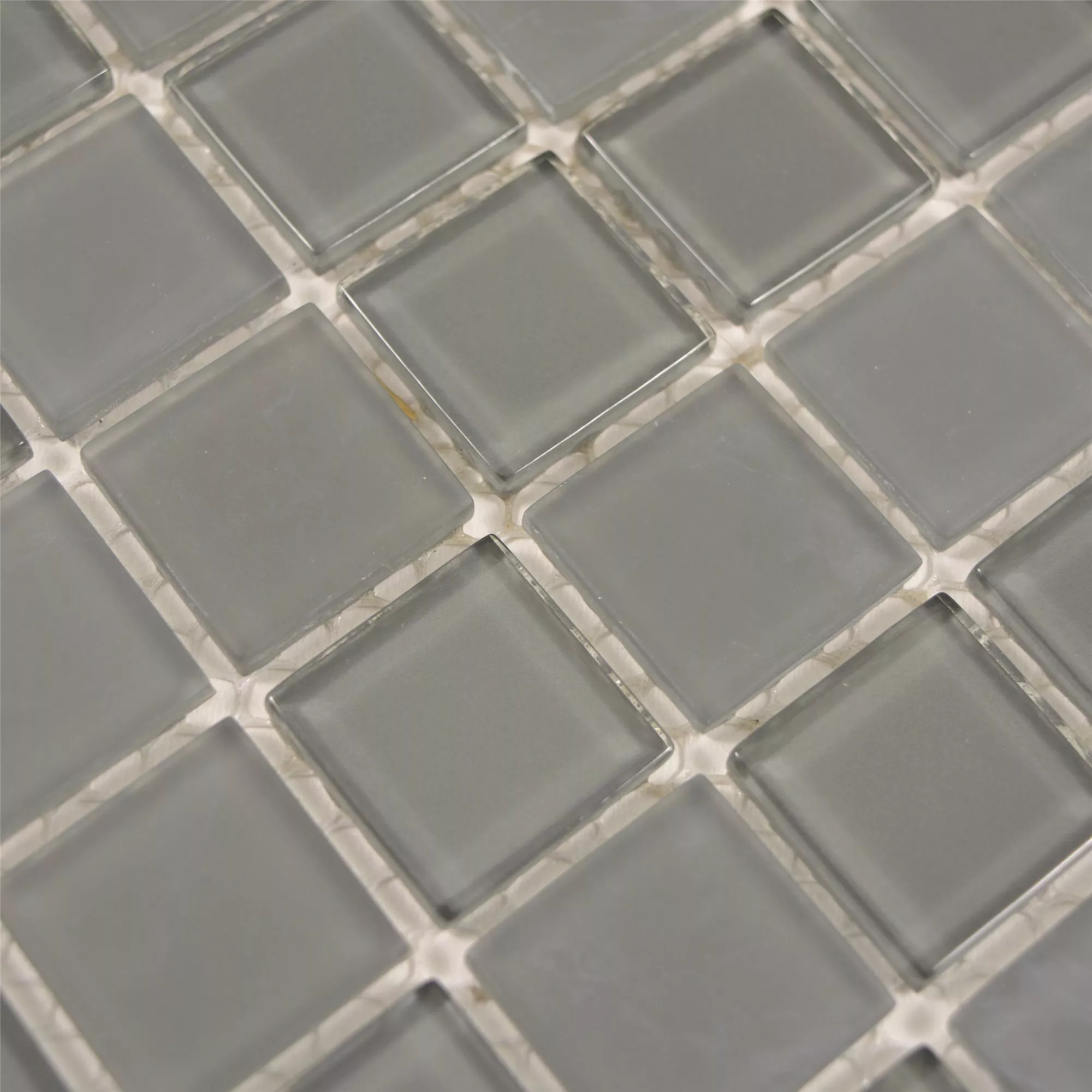 Glass Mosaic Tiles Bommel Grey Anthracite
