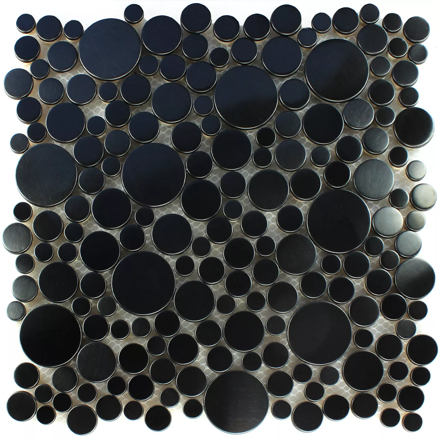 Sample Design Stainless Steel Pebble Mosaic Metal Black