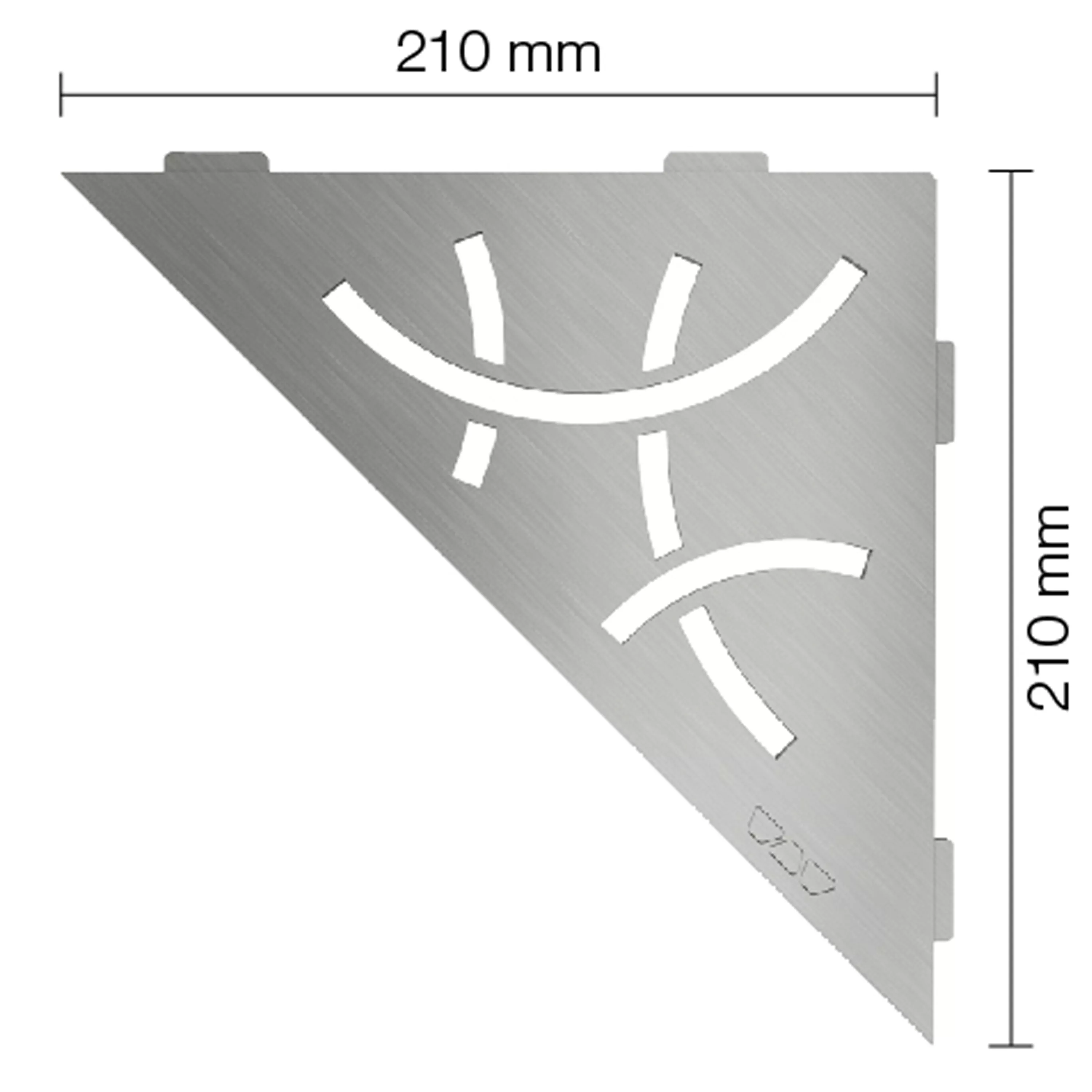 Schlüter wall shelf triangle 21x21cm Curve stainless steel