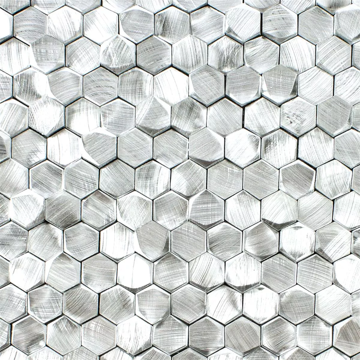 Mønster fra Aluminium Metall Mosaikkfliser McAllen Sølv