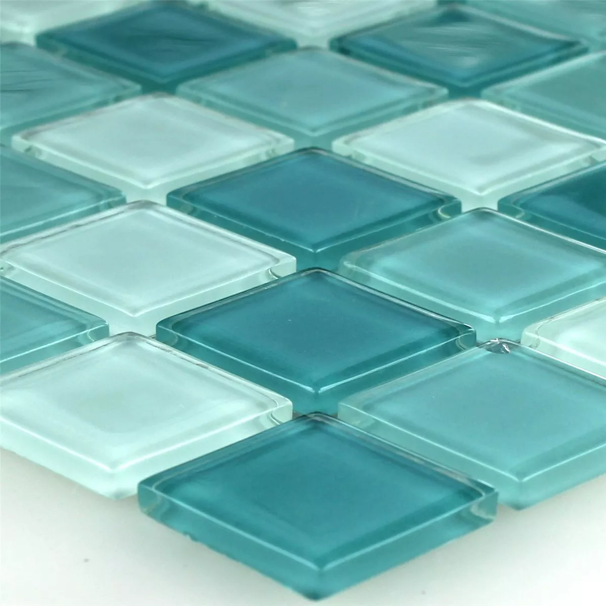 Mosaico De Vidro Azulejos Verde Mix 25x25x4mm