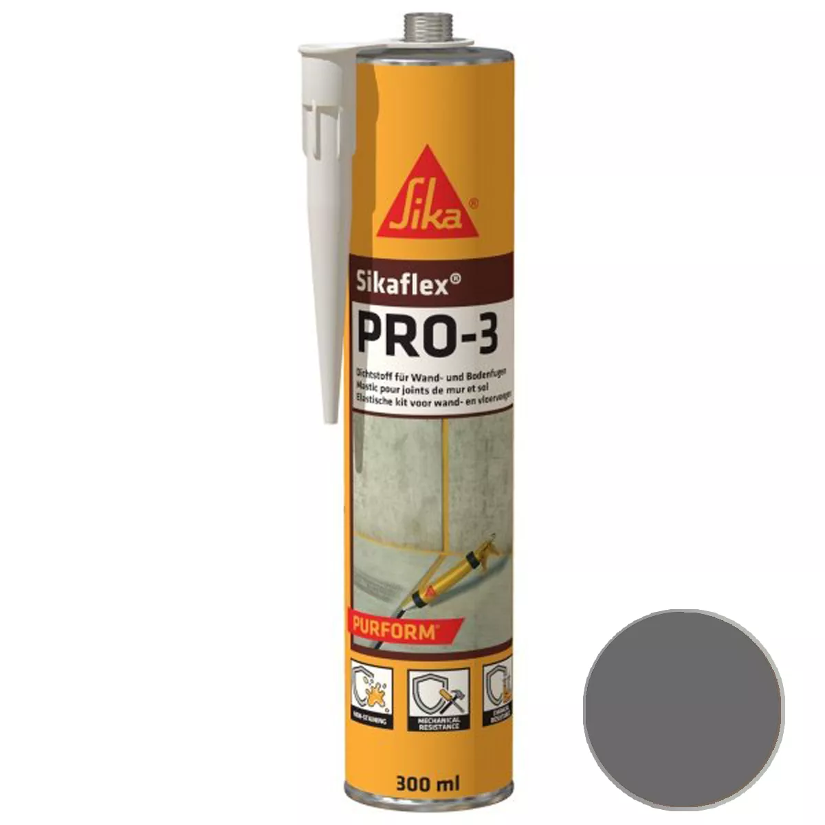 Mastic de joint Sikaflex Pro-3 Purform Gris Foncé 300 ml