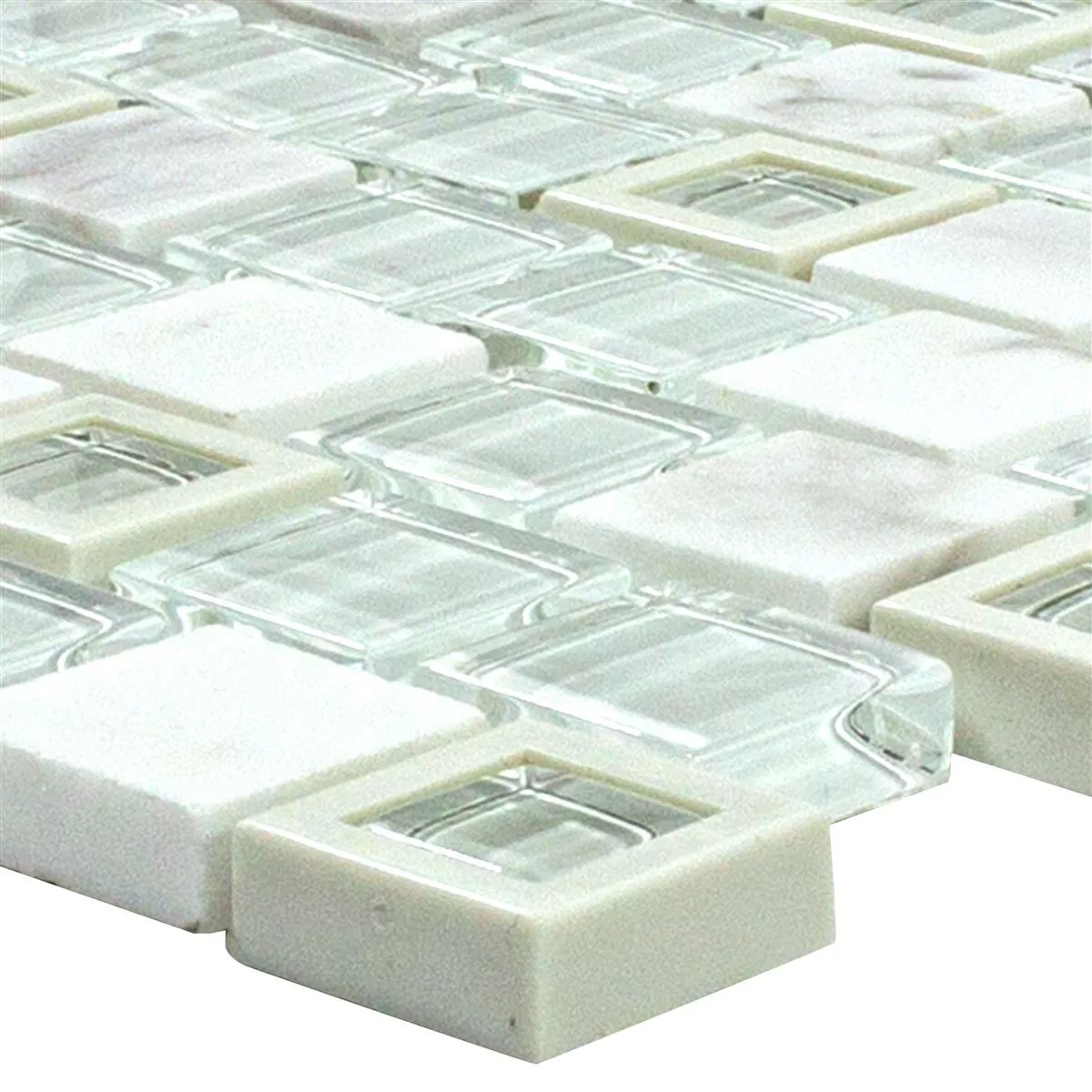 Glass Plast Natursteinmosaikk Lunaquell Hvit Glass Plast Natursteinmosaikk Lunaquell Hvit