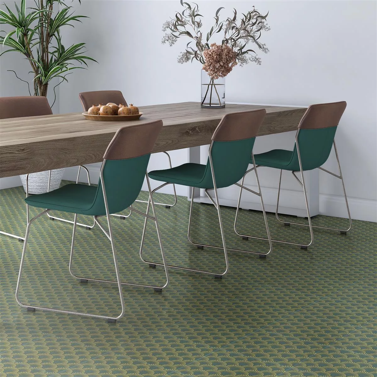Floor Tiles Cement Optic Wildflower Green Decor 18,5x18,5cm 
