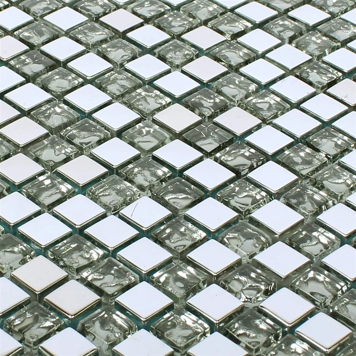 Mosaico Vetro Piastrella Moldau Argento