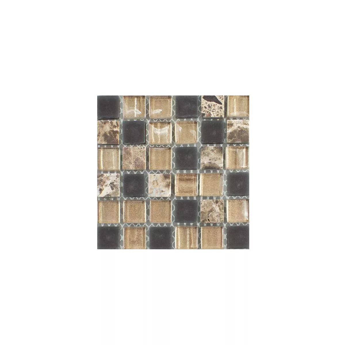 Próbka Szklana mozaika z kamienia naturalnego Płytki Hayrabey Ciemnobrązowy