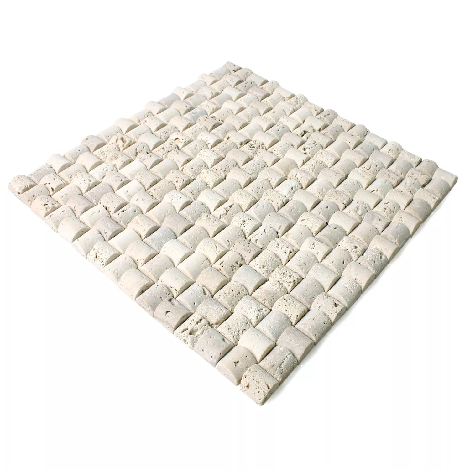 Sample Natural Stone Mosaic Tiles Travertine Galene Beige 3D