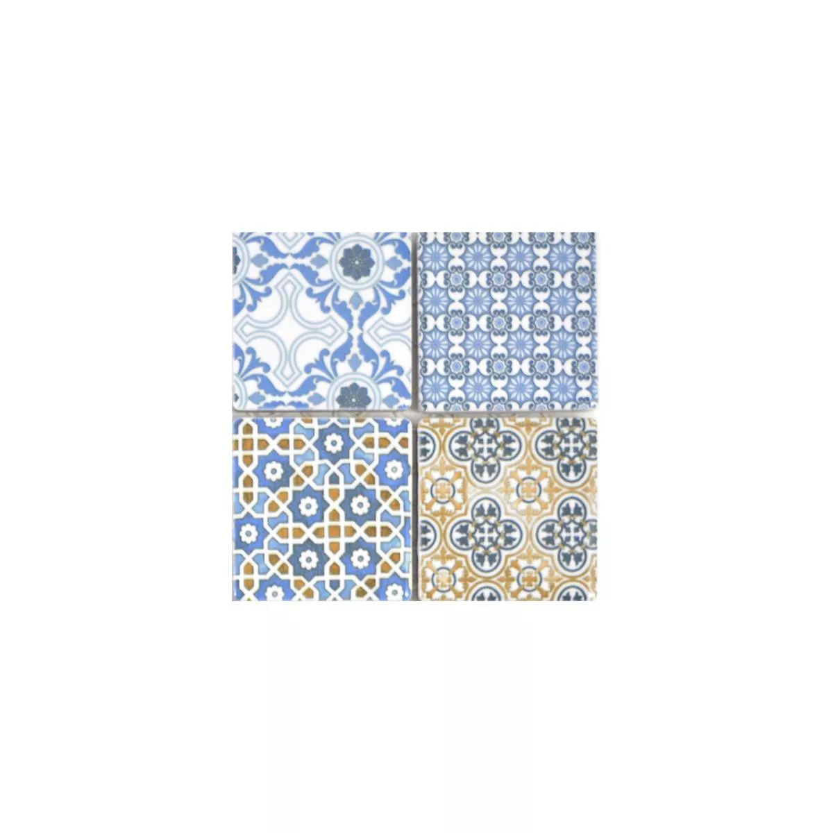 Próbka Ceramika Mozaika Daymion Retro Optyka Kwadrat Niebieski Brązowy