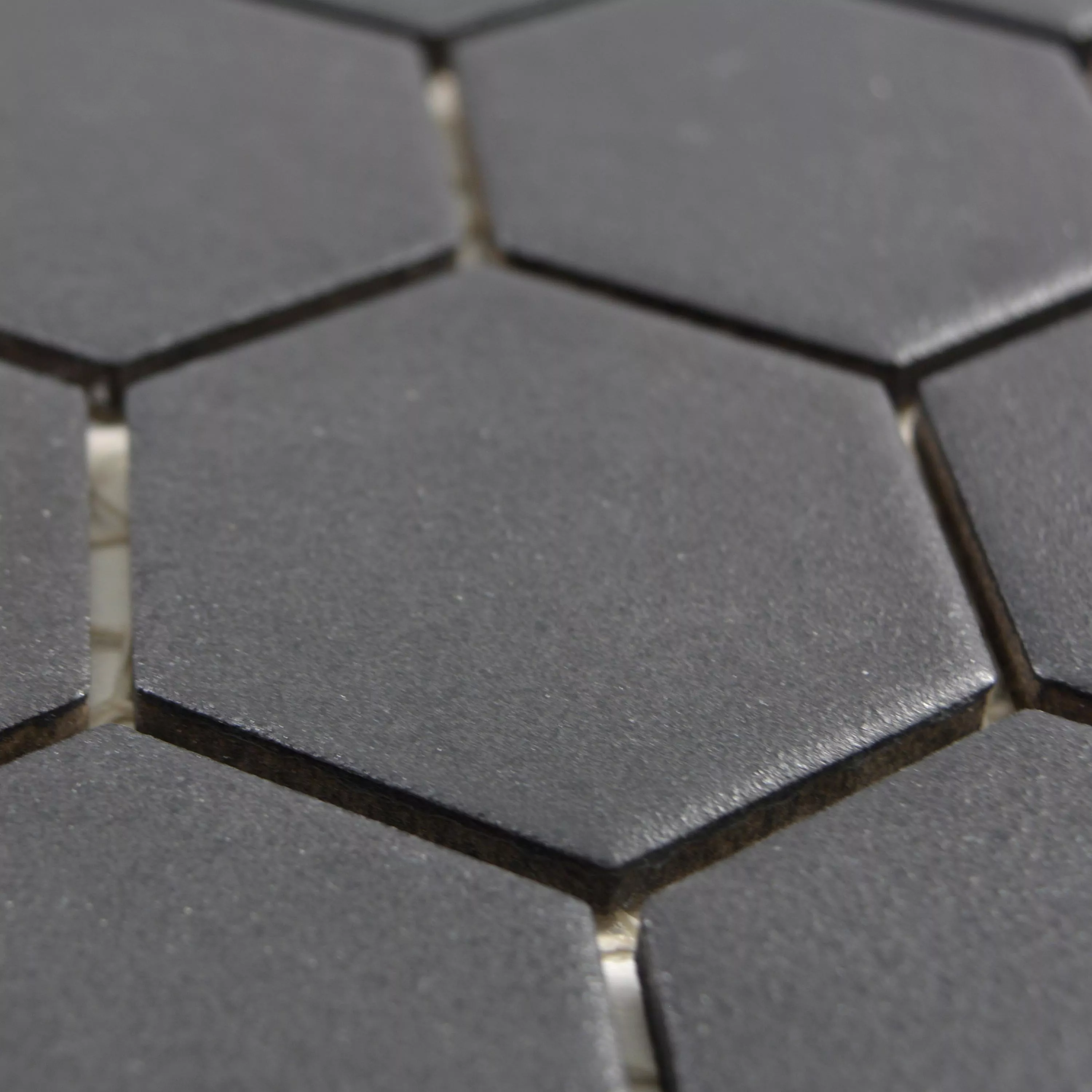 Sample Ceramic Mosaic Bismarck R10B Hexagon Black H51