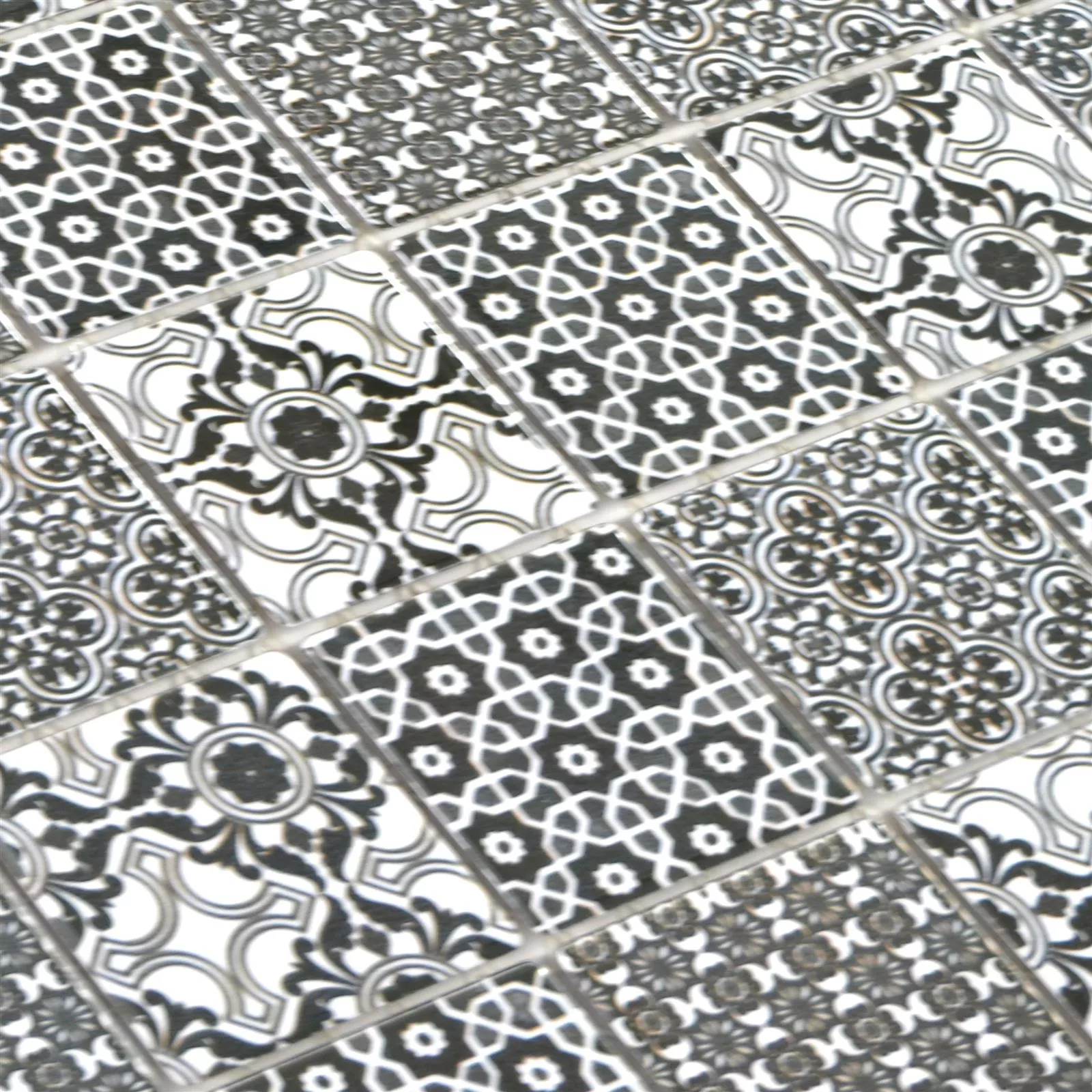 Ceramică Plăci De Mozaic Daymion Optica Retro Pătrat 47 Negru