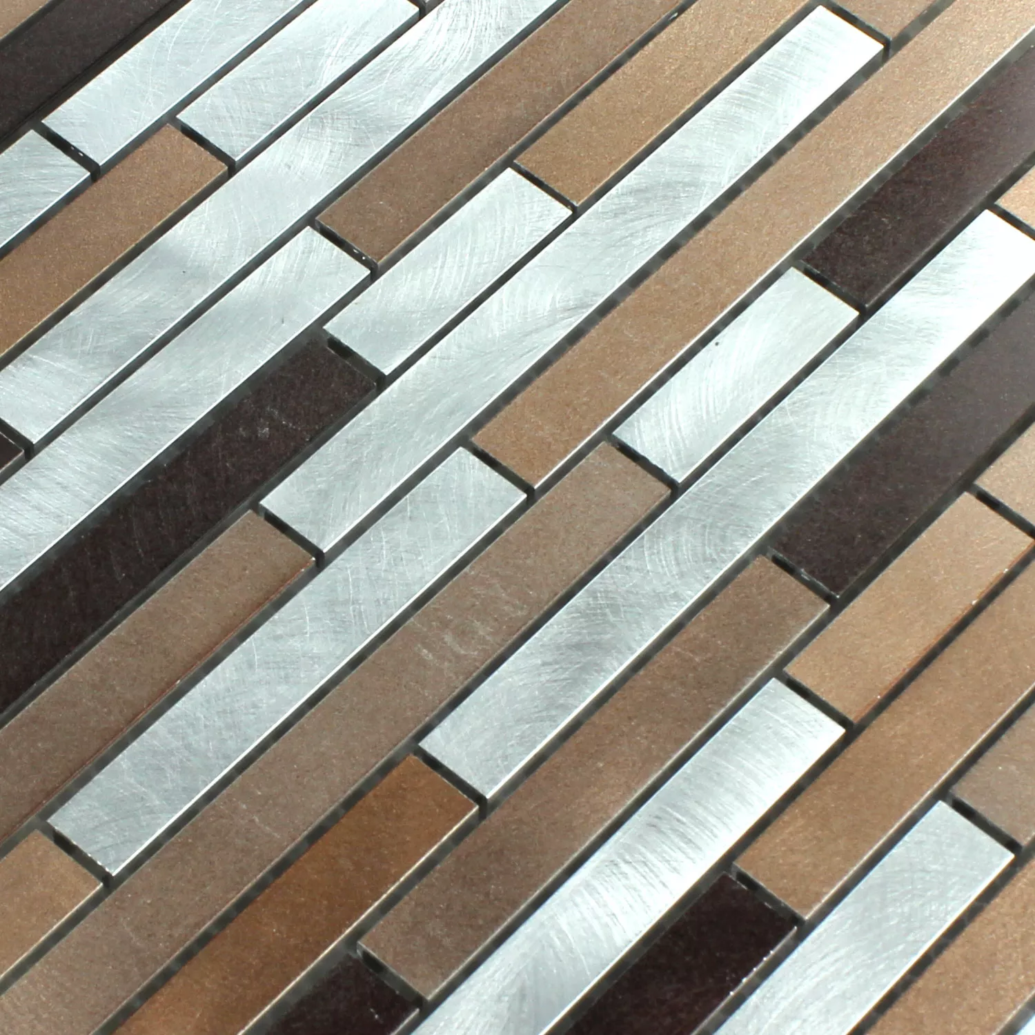 Padrão de Azulejo Mosaico Alumínio Metal Cobre Marrom Mix