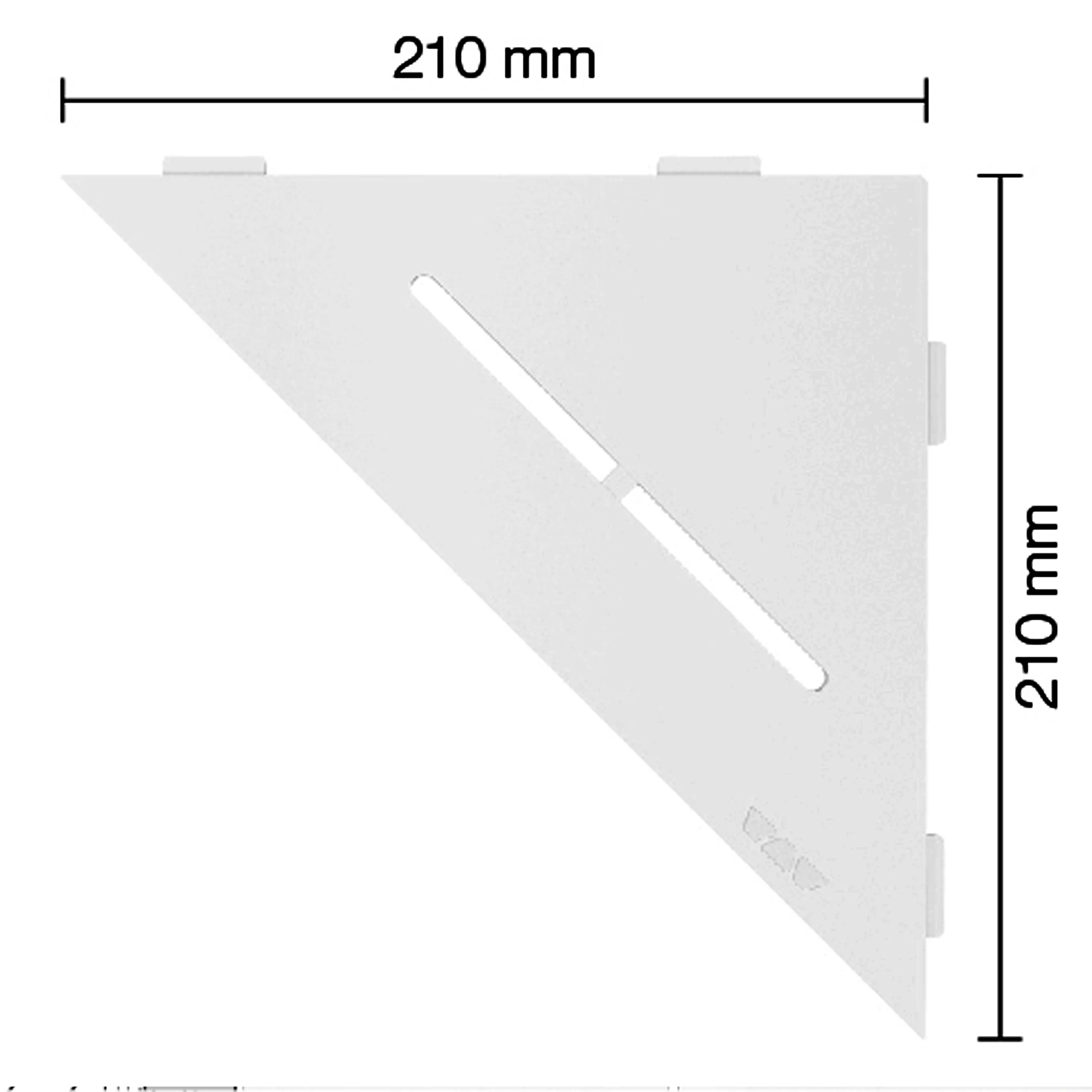 Prateleira de chuveiro prateleira de parede Schlüter triângulo 21x21cm branco puro brilhante