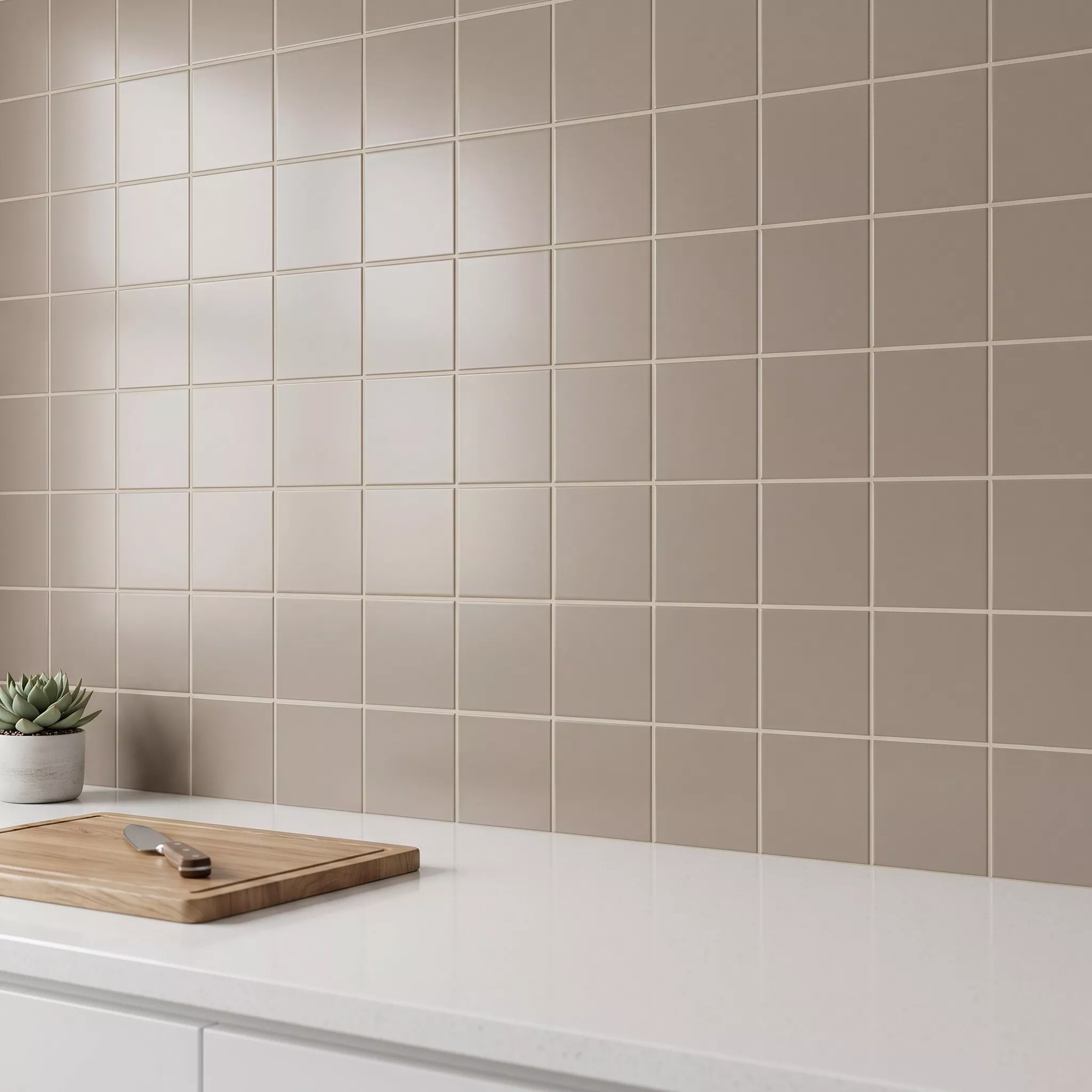 Metro tile Brown Mat 10x10 cm Without Facet Freyburg Mink