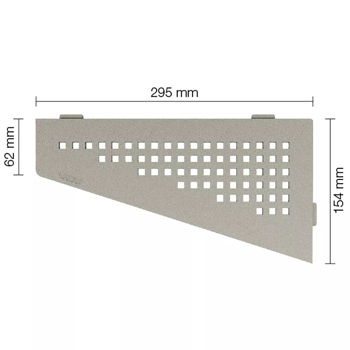 Wandplank doucheplank Schlüter vierkant 15,4x29,5cm vierkant grijs
